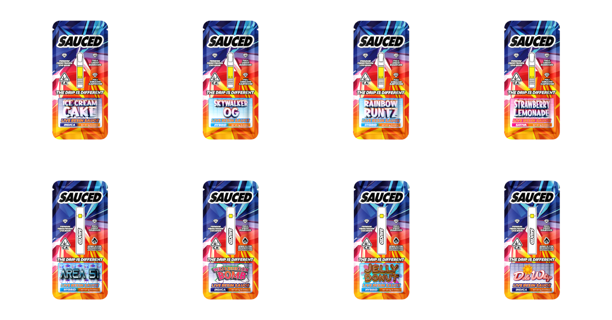 SAUCED LIVE RESIN CARTRIDGES FULL CERAMIC HARDWARE 510 UNIVERSAL F